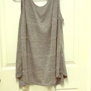 Lane Bryant Gray Top with Embellishments 18/20